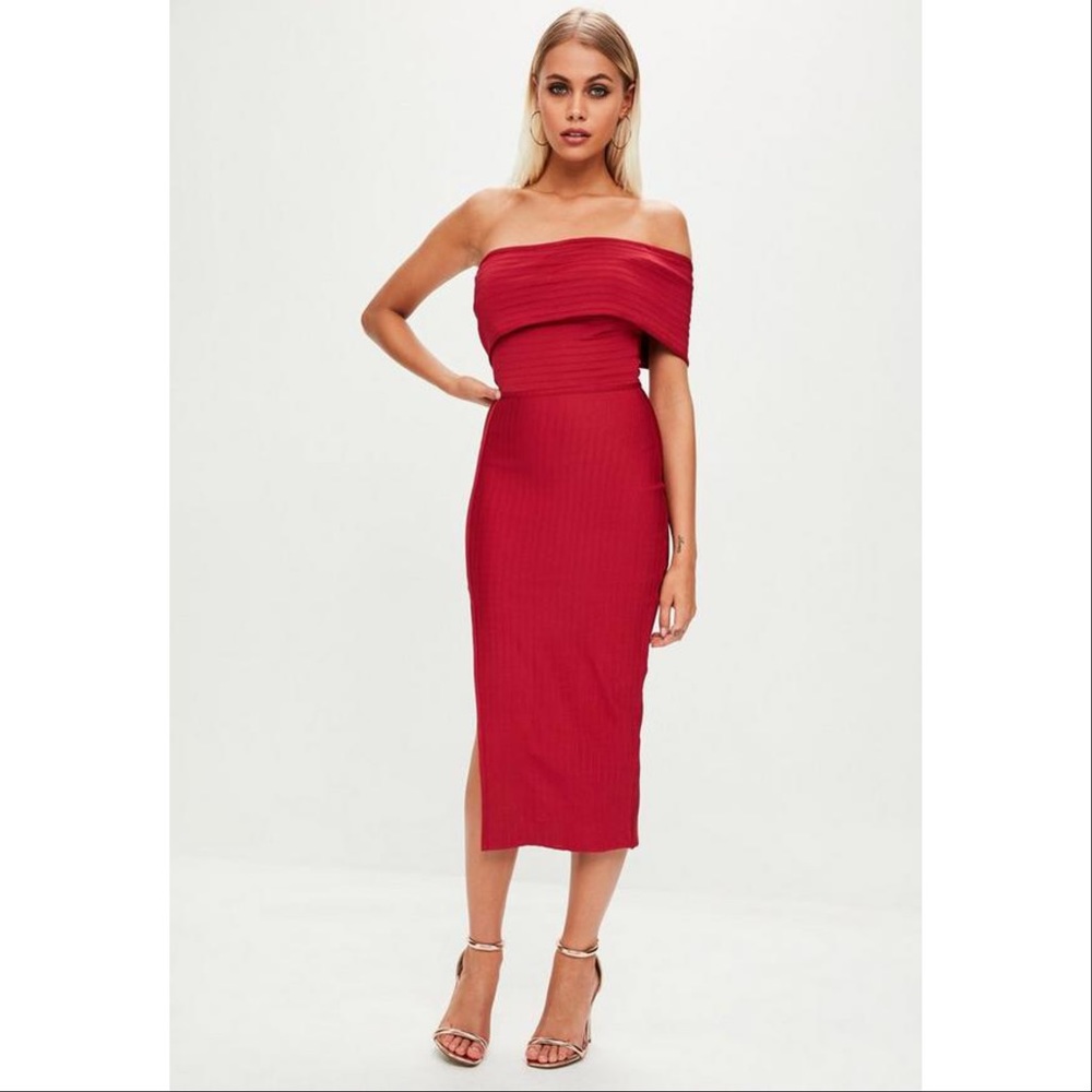 Missguided | Dresses | Bandage One Shoulder Midi